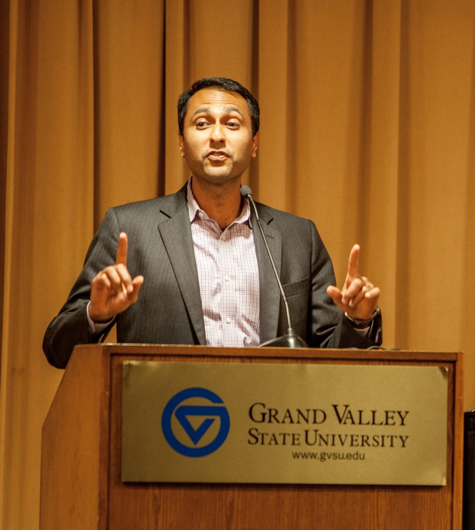 Eboo Patel speaking at GVSU